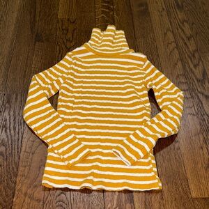 Zara Yellow and White Striped Kids Turtleneck Sweater